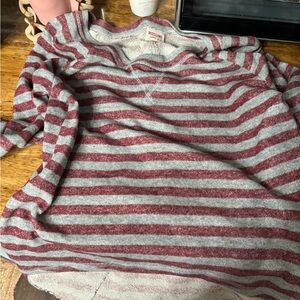 Mossimo Supply Co. Women's Red and Gray Striped Sweater